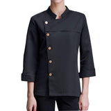 Maxbell Men Women Chef Coat Jacket Cooking Uniform Waiter Apparel Restaurant XXL Black