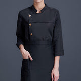 Maxbell Men Women Chef Coat Jacket Cooking Uniform Waiter Apparel Restaurant XXL Black