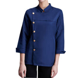 Maxbell Men Women Chef Coat Jacket Cooking Uniform Waiter Apparel Restaurant L Blue