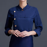 Maxbell Men Women Chef Coat Jacket Cooking Uniform Waiter Apparel Restaurant XL Blue