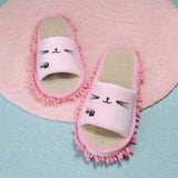 Maxbell Lazy Mop Slippers Washable Women Men Comfortable Shoes for Bedroom Bathroom Pink