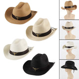 Maxbell Western Cowboy Hat Wide Brim Sunshade Hat Cowgirl Hat Holiday Beach Brown