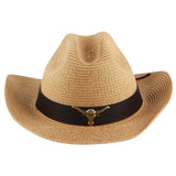 Maxbell Western Cowboy Hat Wide Brim Sunshade Hat Cowgirl Hat Holiday Beach Brown