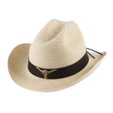 Maxbell Western Cowboy Hat Wide Brim Sunshade Hat Cowgirl Hat Holiday Beach Beige