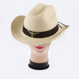 Maxbell Western Cowboy Hat Wide Brim Sunshade Hat Cowgirl Hat Holiday Beach Beige