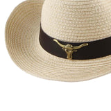 Maxbell Western Cowboy Hat Wide Brim Sunshade Hat Cowgirl Hat Holiday Beach Beige