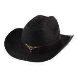 Maxbell Western Cowboy Hat Wide Brim Sunshade Hat Cowgirl Hat Holiday Beach Black