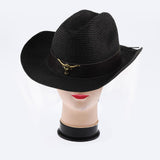 Maxbell Western Cowboy Hat Wide Brim Sunshade Hat Cowgirl Hat Holiday Beach Black