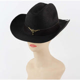 Maxbell Western Cowboy Hat Wide Brim Sunshade Hat Cowgirl Hat Holiday Beach Black