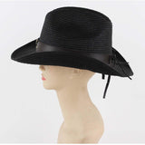 Maxbell Western Cowboy Hat Wide Brim Sunshade Hat Cowgirl Hat Holiday Beach Black