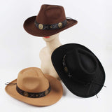 Maxbell Cowboy Hat Wide Brim Casual Cowgirl Hat for Men Autumn Costume Accessories Coffee