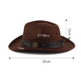 Maxbell Cowboy Hat Wide Brim Casual Cowgirl Hat for Men Autumn Costume Accessories Coffee