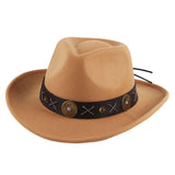 Maxbell Cowboy Hat Wide Brim Casual Cowgirl Hat for Men Autumn Costume Accessories Khaki