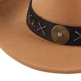 Maxbell Cowboy Hat Wide Brim Casual Cowgirl Hat for Men Autumn Costume Accessories Khaki