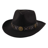 Maxbell Cowboy Hat Wide Brim Casual Cowgirl Hat for Men Autumn Costume Accessories Black