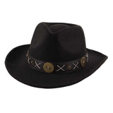 Maxbell Cowboy Hat Wide Brim Casual Cowgirl Hat for Men Autumn Costume Accessories Black