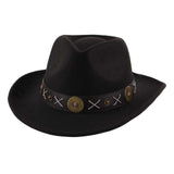 Maxbell Cowboy Hat Wide Brim Casual Cowgirl Hat for Men Autumn Costume Accessories Black