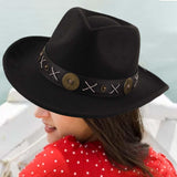 Maxbell Cowboy Hat Wide Brim Casual Cowgirl Hat for Men Autumn Costume Accessories Black