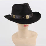 Maxbell Cowboy Hat Wide Brim Casual Cowgirl Hat for Men Autumn Costume Accessories Black