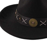 Maxbell Cowboy Hat Wide Brim Casual Cowgirl Hat for Men Autumn Costume Accessories Black