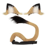 Maxbell Lion Ear and Tail Set Animal Ears Hair Clip for Halloween Fancy Dress