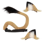 Maxbell Lion Ear and Tail Set Animal Ears Hair Clip for Halloween Fancy Dress