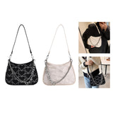 Maxbell Casual Dumpling Bun Heart Pattern Underarm Bags Purse Girls Shoulder Bag Black