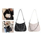 Maxbell Casual Dumpling Bun Heart Pattern Underarm Bags Purse Girls Shoulder Bag Black