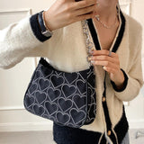 Maxbell Casual Dumpling Bun Heart Pattern Underarm Bags Purse Girls Shoulder Bag Black