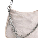 Maxbell Casual Dumpling Bun Heart Pattern Underarm Bags Purse Girls Shoulder Bag White