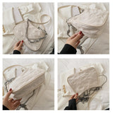 Maxbell Casual Dumpling Bun Heart Pattern Underarm Bags Purse Girls Shoulder Bag White
