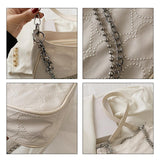 Maxbell Casual Dumpling Bun Heart Pattern Underarm Bags Purse Girls Shoulder Bag White