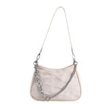 Maxbell Casual Dumpling Bun Heart Pattern Underarm Bags Purse Girls Shoulder Bag White