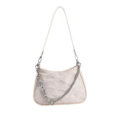 Maxbell Casual Dumpling Bun Heart Pattern Underarm Bags Purse Girls Shoulder Bag White