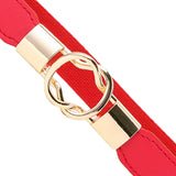 Maxbell Fashion Women Belt Wide Waistband Casual Waist Chain Party Dress PU Leather red