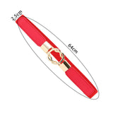 Maxbell Fashion Women Belt Wide Waistband Casual Waist Chain Party Dress PU Leather red