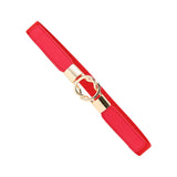 Maxbell Fashion Women Belt Wide Waistband Casual Waist Chain Party Dress PU Leather red