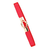 Maxbell Fashion Women Belt Wide Waistband Casual Waist Chain Party Dress PU Leather red