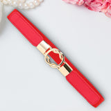 Maxbell Fashion Women Belt Wide Waistband Casual Waist Chain Party Dress PU Leather red