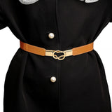 Maxbell Fashion Women Belt Wide Waistband Casual Waist Chain Party Dress PU Leather camel