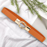 Maxbell Fashion Women Belt Wide Waistband Casual Waist Chain Party Dress PU Leather camel