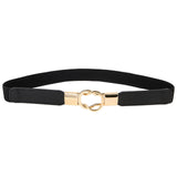 Maxbell Fashion Women Belt Wide Waistband Casual Waist Chain Party Dress PU Leather black