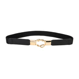 Maxbell Fashion Women Belt Wide Waistband Casual Waist Chain Party Dress PU Leather black