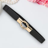 Maxbell Fashion Women Belt Wide Waistband Casual Waist Chain Party Dress PU Leather black