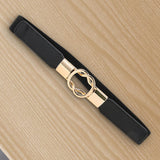Maxbell Fashion Women Belt Wide Waistband Casual Waist Chain Party Dress PU Leather black