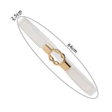 Maxbell Fashion Women Belt Wide Waistband Casual Waist Chain Party Dress PU Leather white