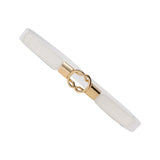 Maxbell Fashion Women Belt Wide Waistband Casual Waist Chain Party Dress PU Leather white