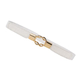 Maxbell Fashion Women Belt Wide Waistband Casual Waist Chain Party Dress PU Leather white