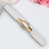 Maxbell Fashion Women Belt Wide Waistband Casual Waist Chain Party Dress PU Leather white