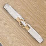 Maxbell Fashion Women Belt Wide Waistband Casual Waist Chain Party Dress PU Leather white